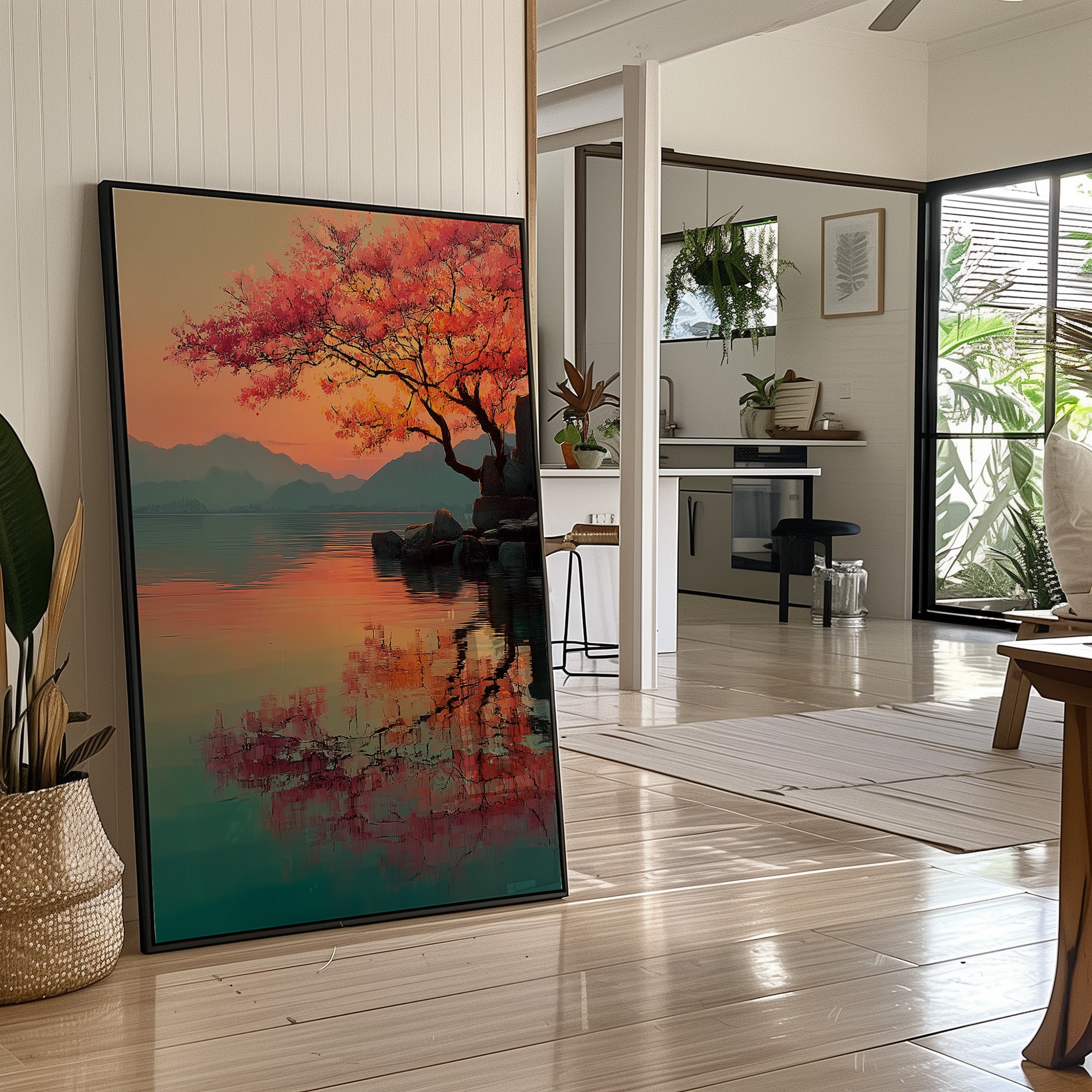 Coral Blossoms Meet Mountain Lake