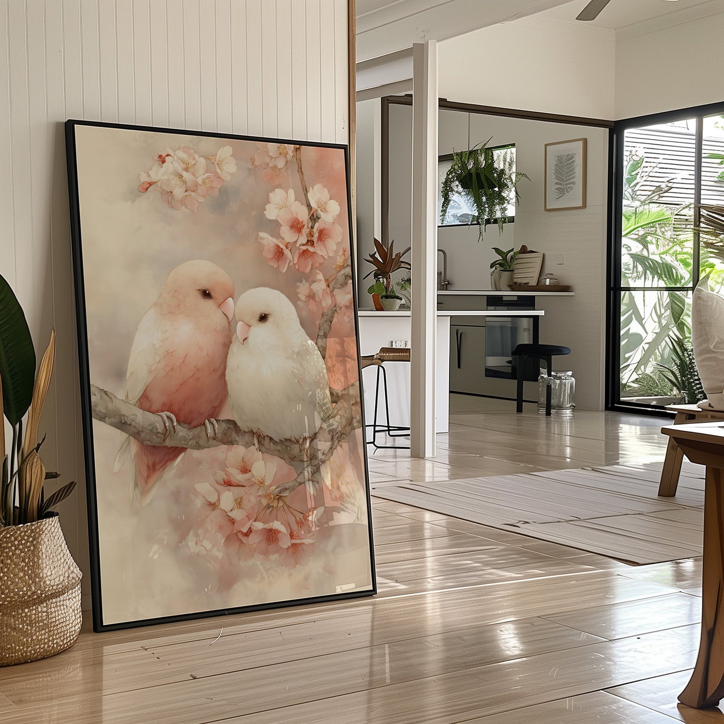 Love Birds Among Cherry Blossoms