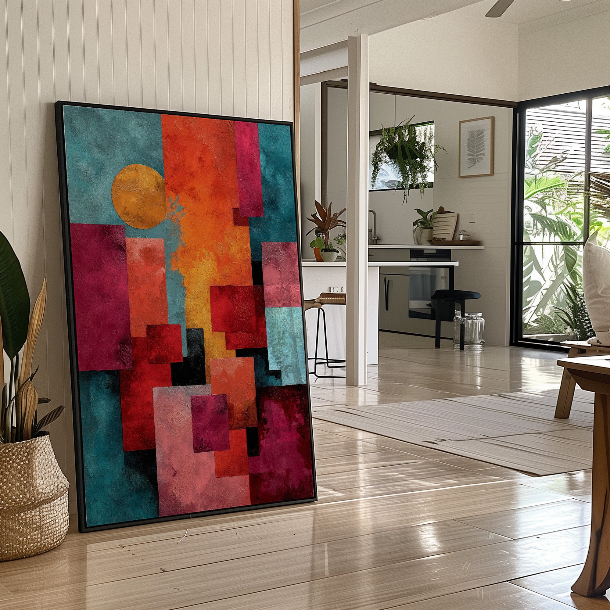 Golden Sun Through City Blocks