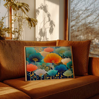Coral And Turquoise Blooms Glow