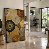 Celestial Circles Dance In Gold