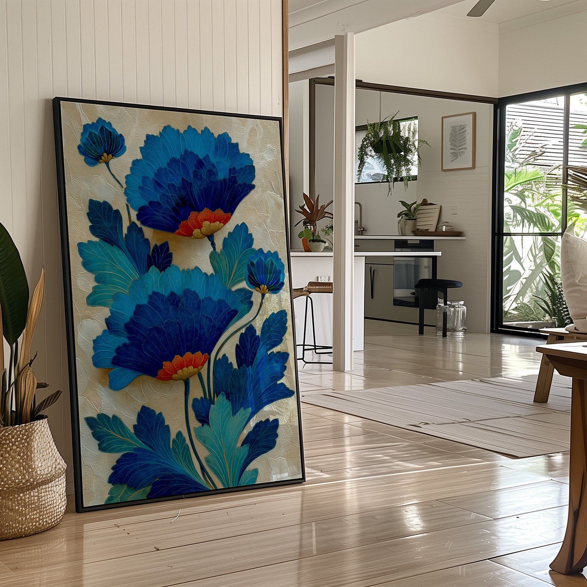 Azure Petals Dance In Golden Light