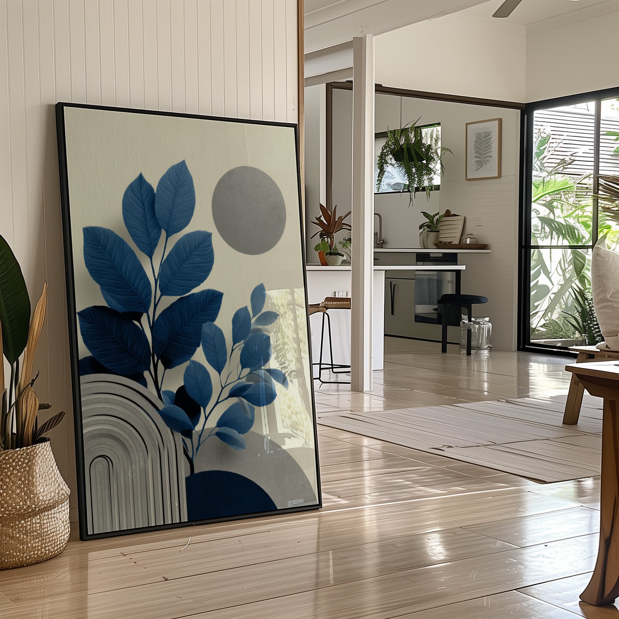 Blue Leaves Dance With Silver Moons