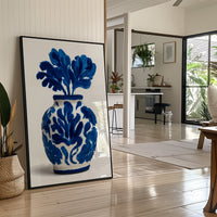 Cobalt Petals Dance In White