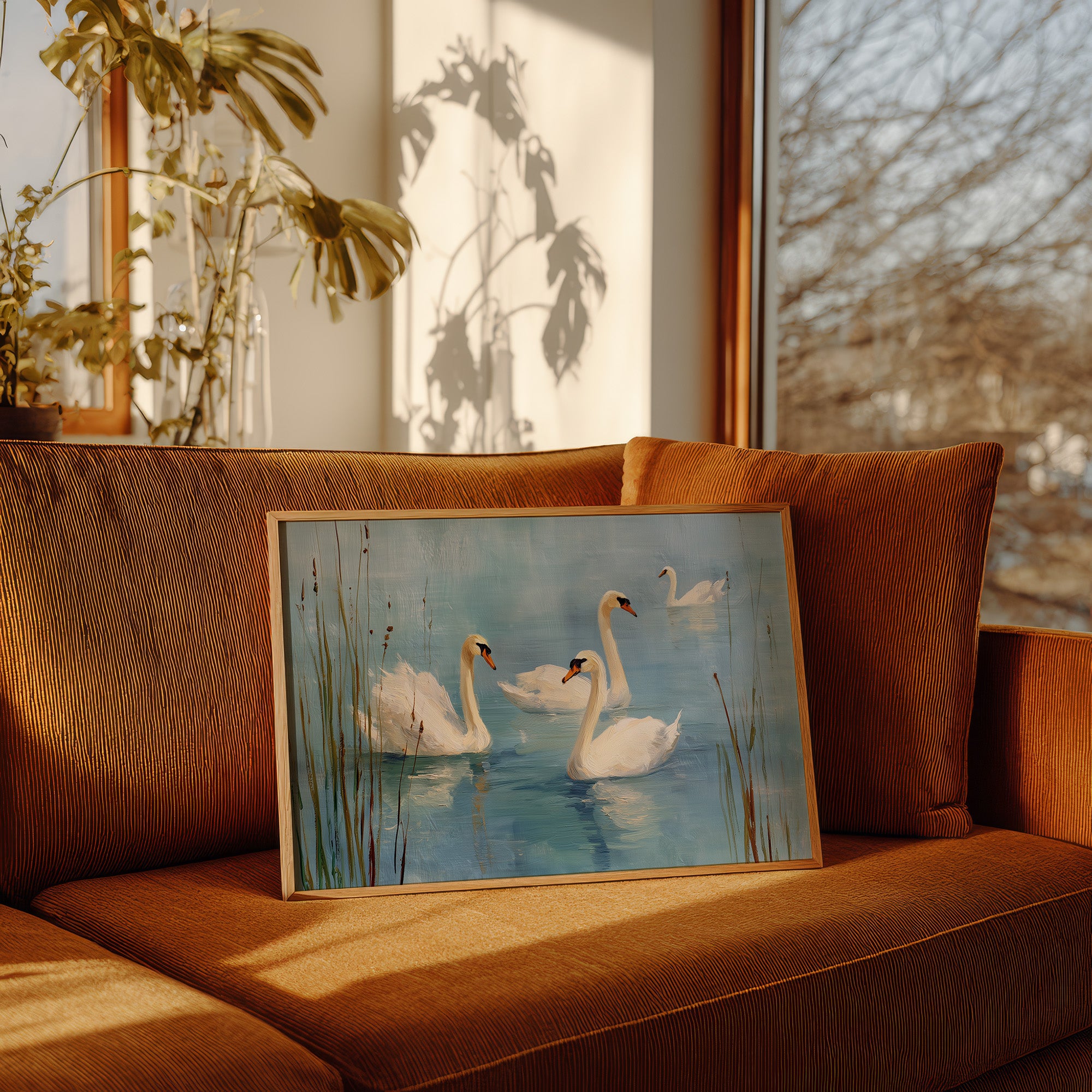 Morning Lake Holds Swan Stories