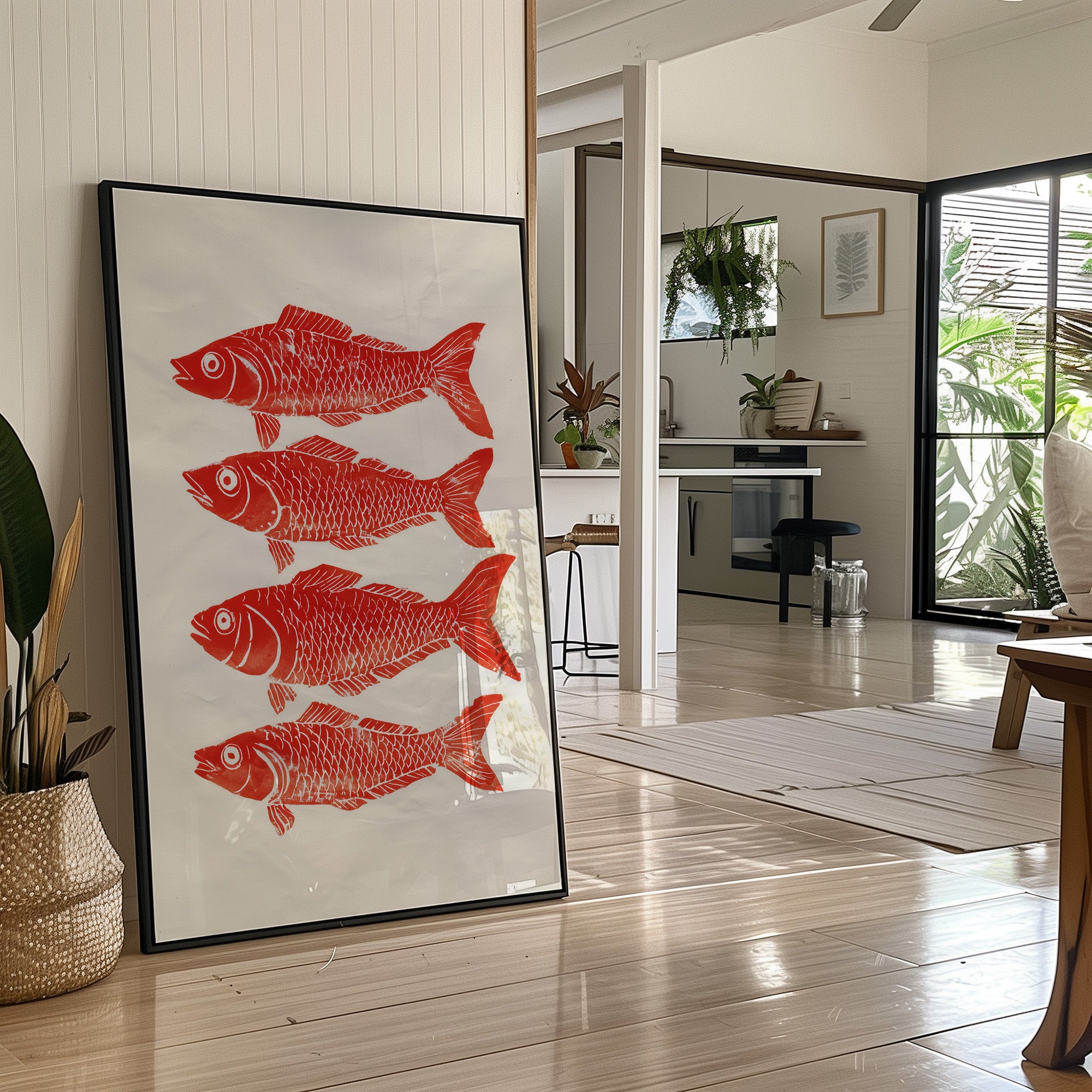 Red Fish Dance In Morning Light