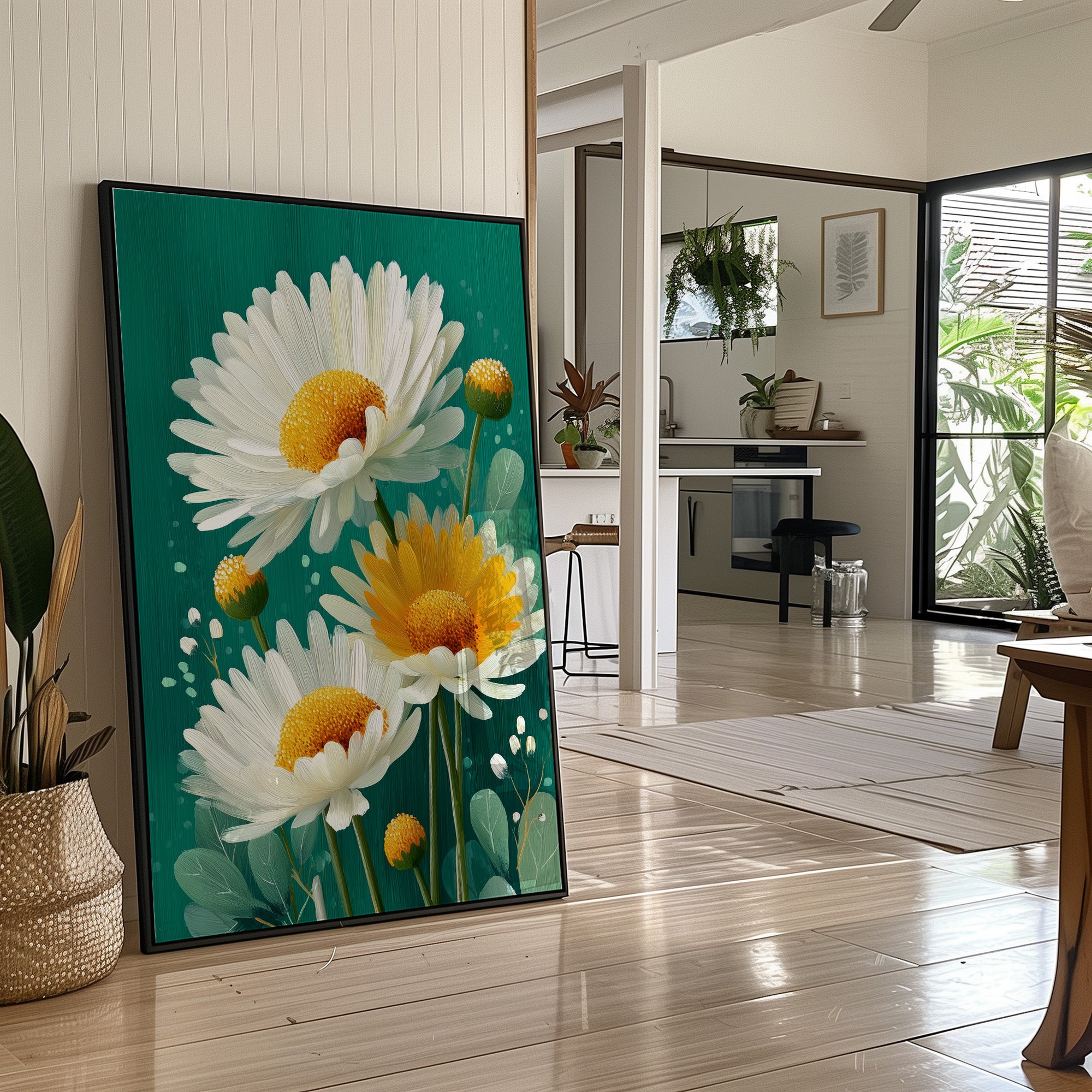 Summer Daisies Dance In Emerald Light