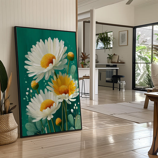 Summer Daisies Dance In Emerald Light