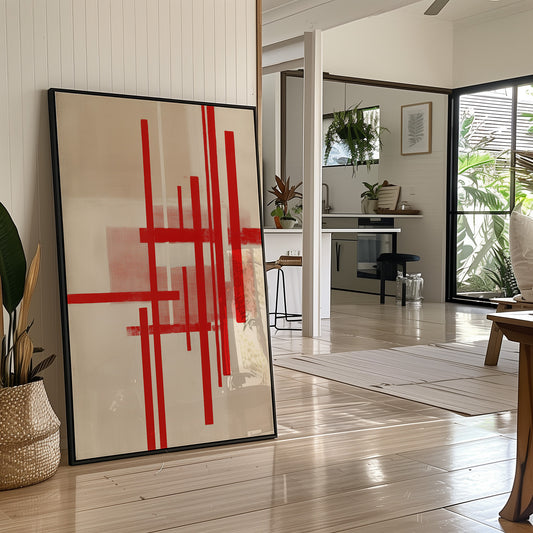 Red Lines Dance Through Morning Light