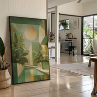 Palms Dance In Geometric Sunlight