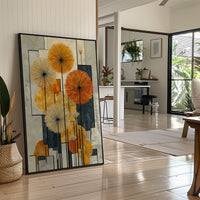 Sunbursts Dance Through Geometric Gardens