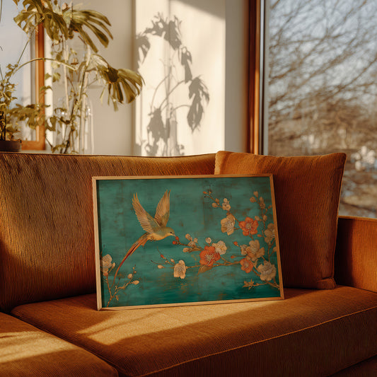 Hummingbird Seeks Morning Plum Blossoms