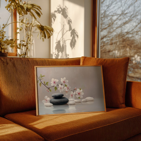 Cherry Blossoms Dance With Stones