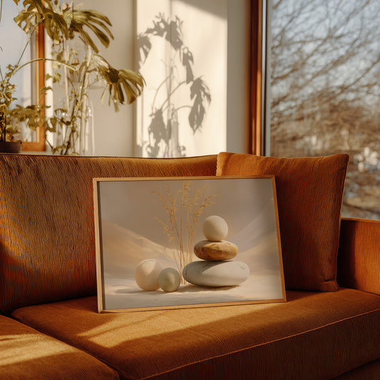 Sunlit Stones Find Morning Balance