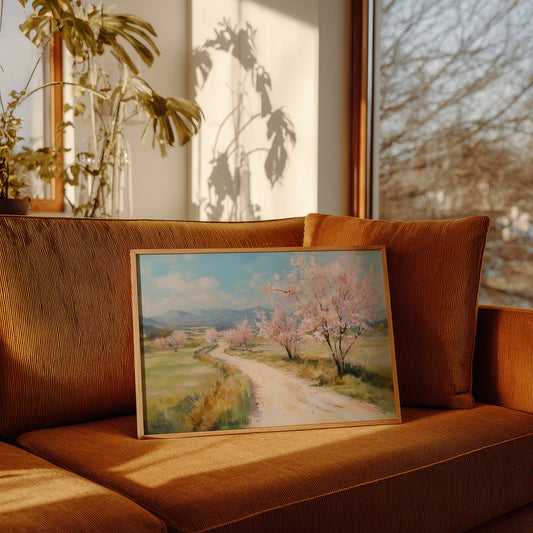 Cherry Blossoms Line Mountain Road