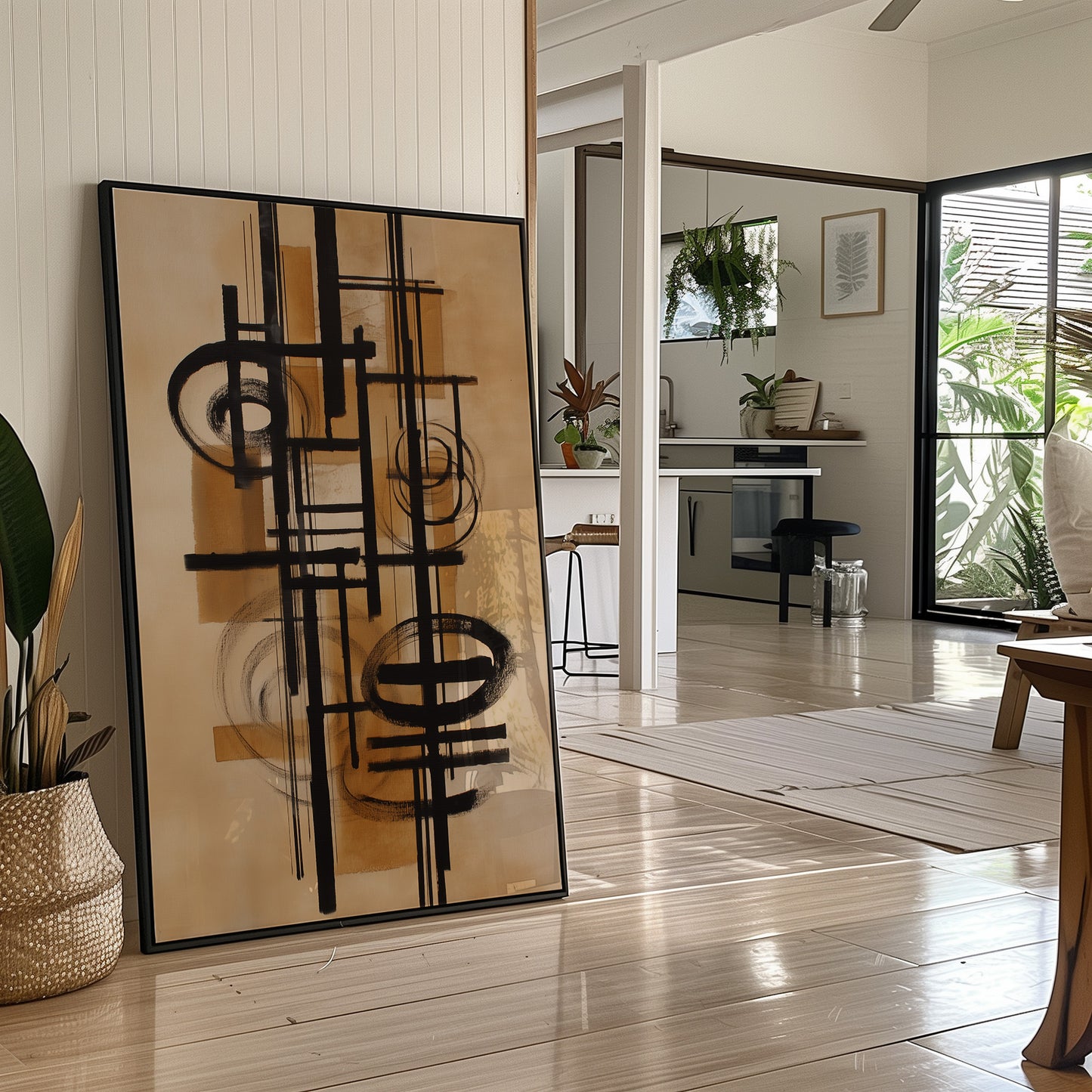 Lines Dance Through Golden Light