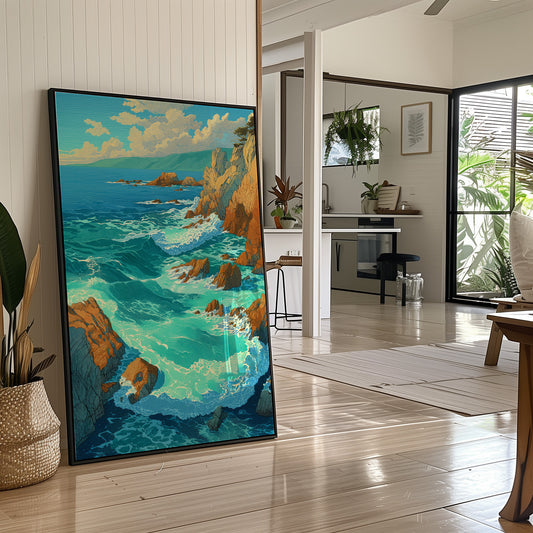 Coastal Cliffs Meet Turquoise Tides