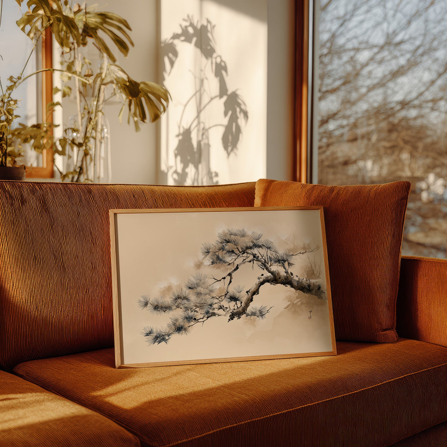 Pine Branch Bends To Morning Light