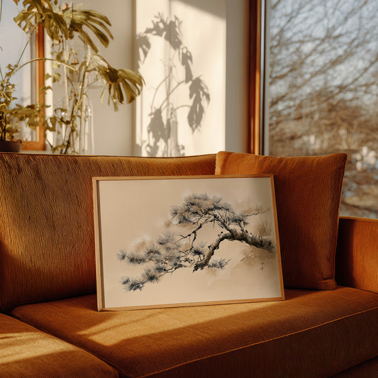 Pine Branch Bends To Morning Light