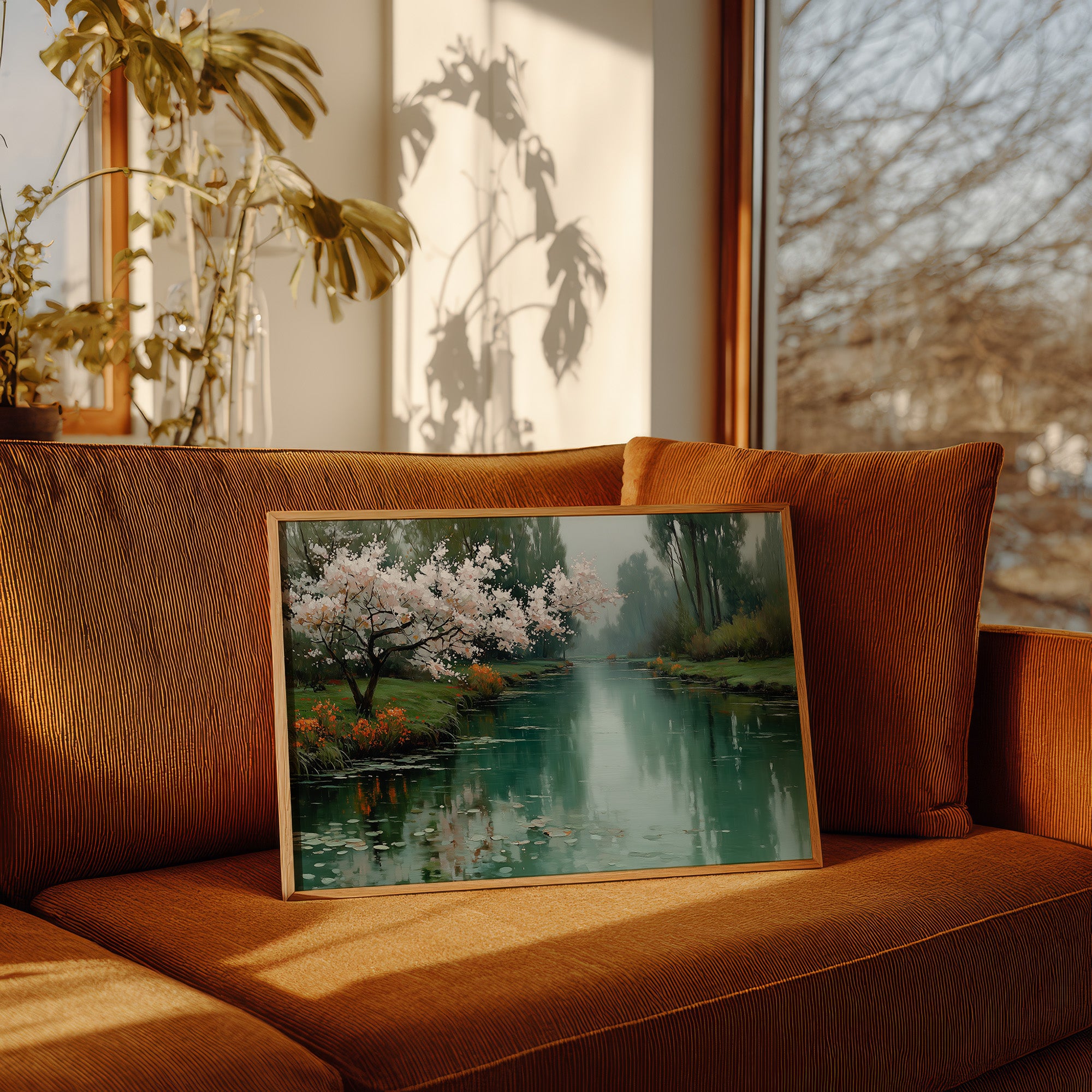 Cherry Blossoms Mirror Morning's Peace