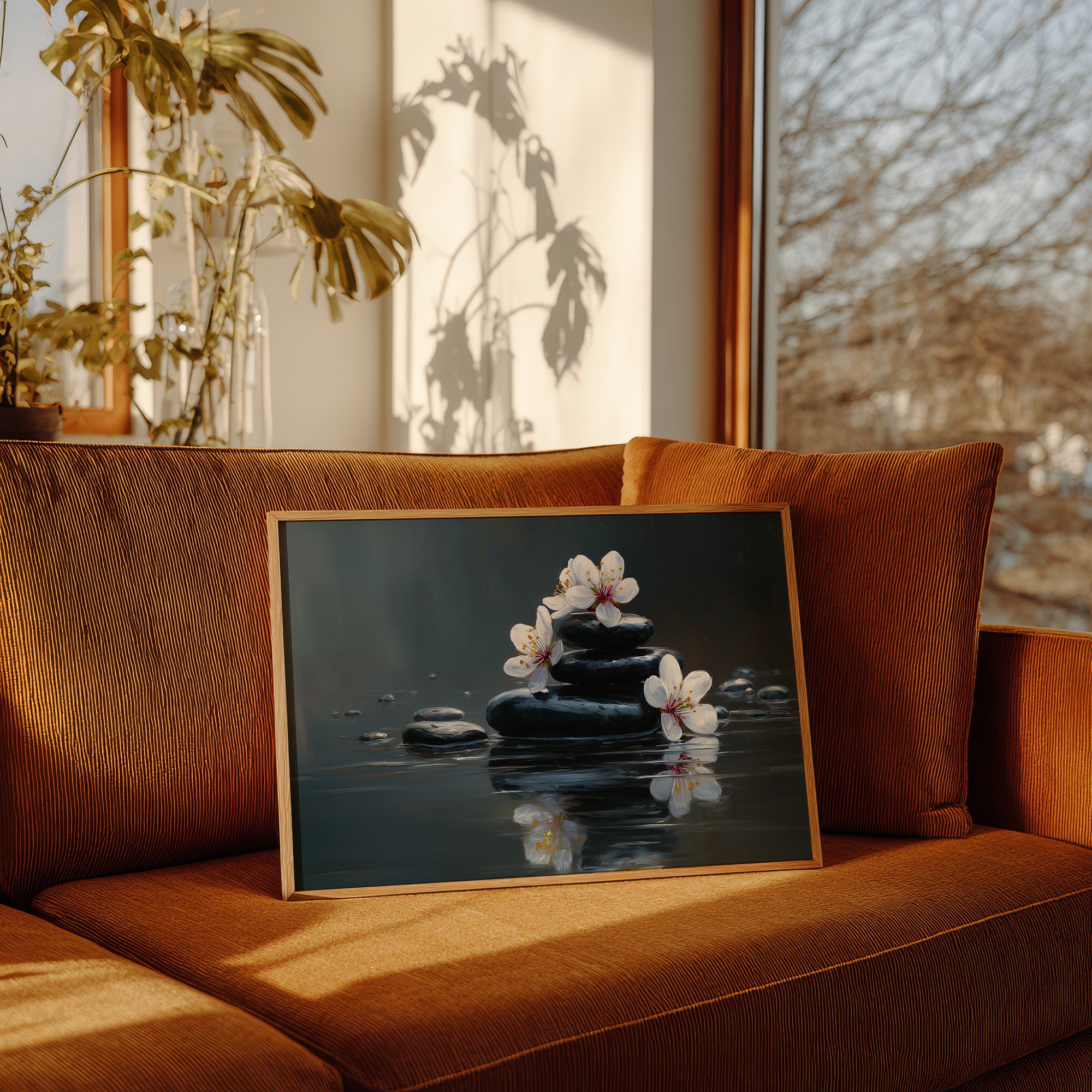 Cherry Blossoms Find Stillness Below