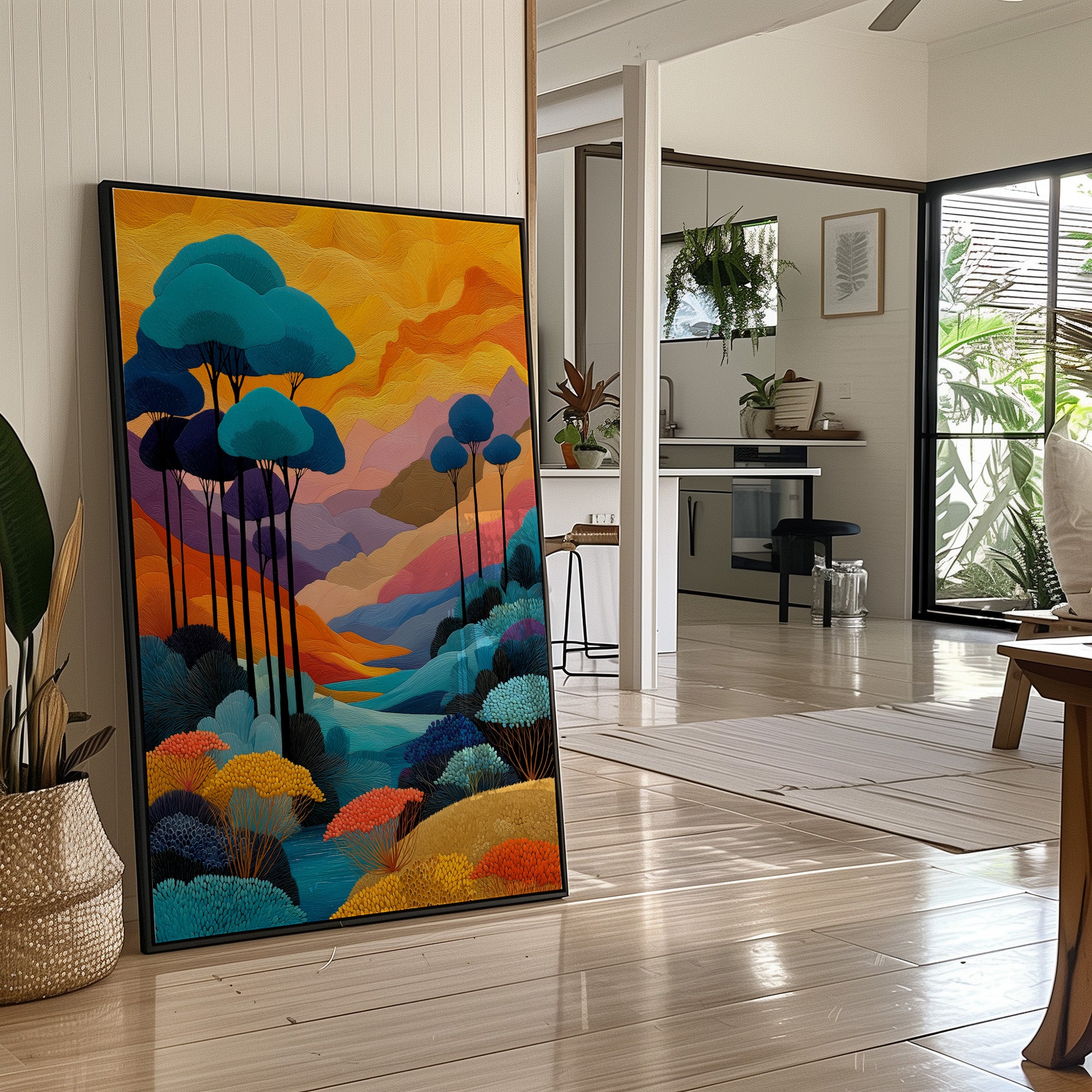 Tall Trees Dance In Coral Light