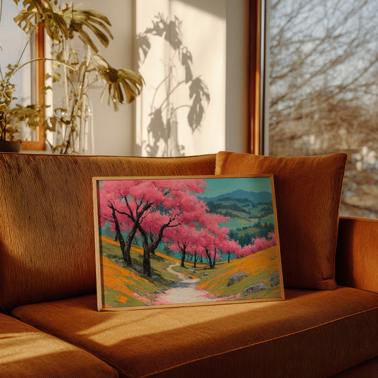 Cherry Blossoms Paint Mountain Valleys