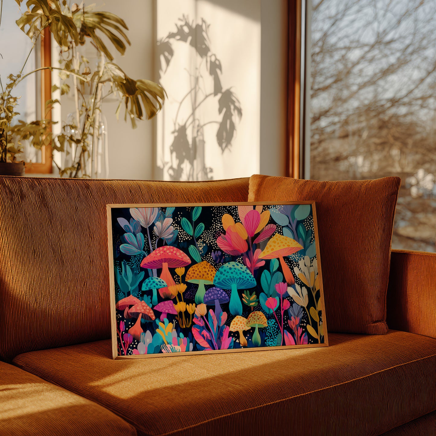 Midnight Garden's Neon Mushroom Ballet