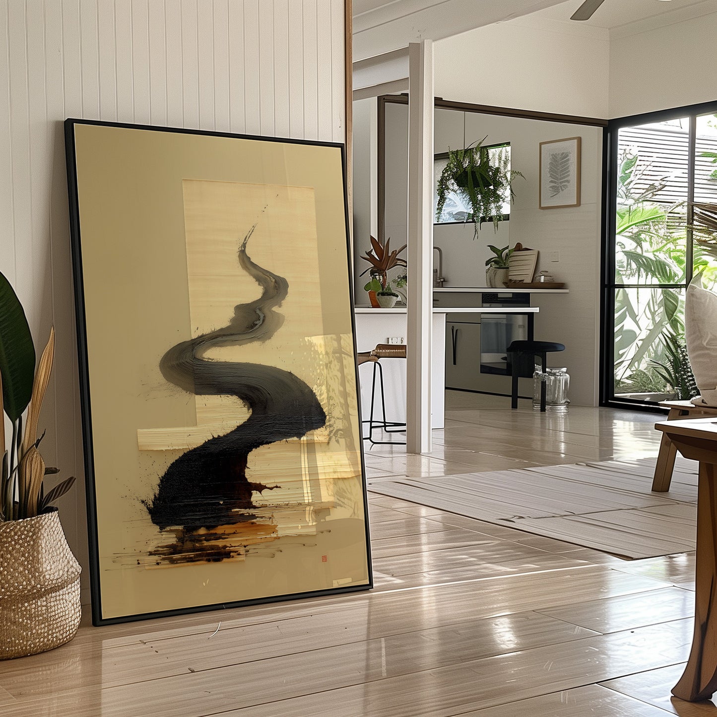 Ink Rivers Flow Through Golden Light