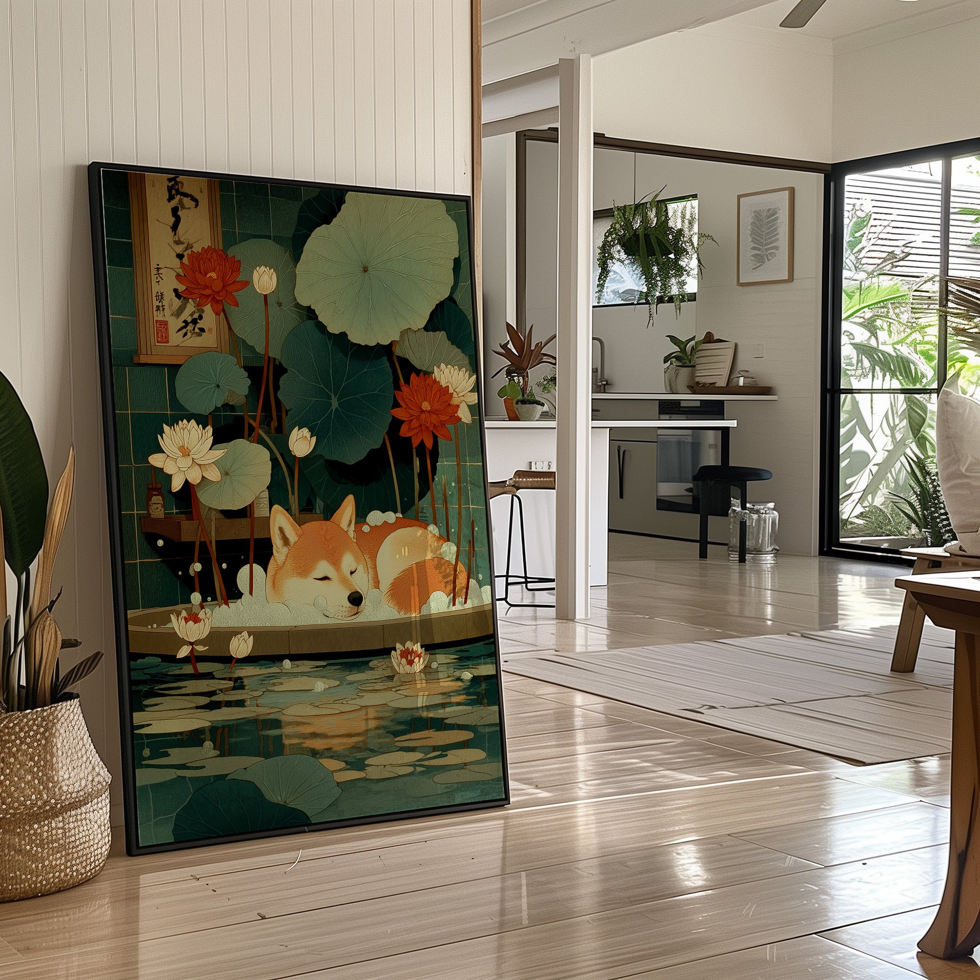 Sleepy Fox Among Lotus Dreams