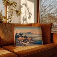 Coastal Village Greets Mountain Dawn