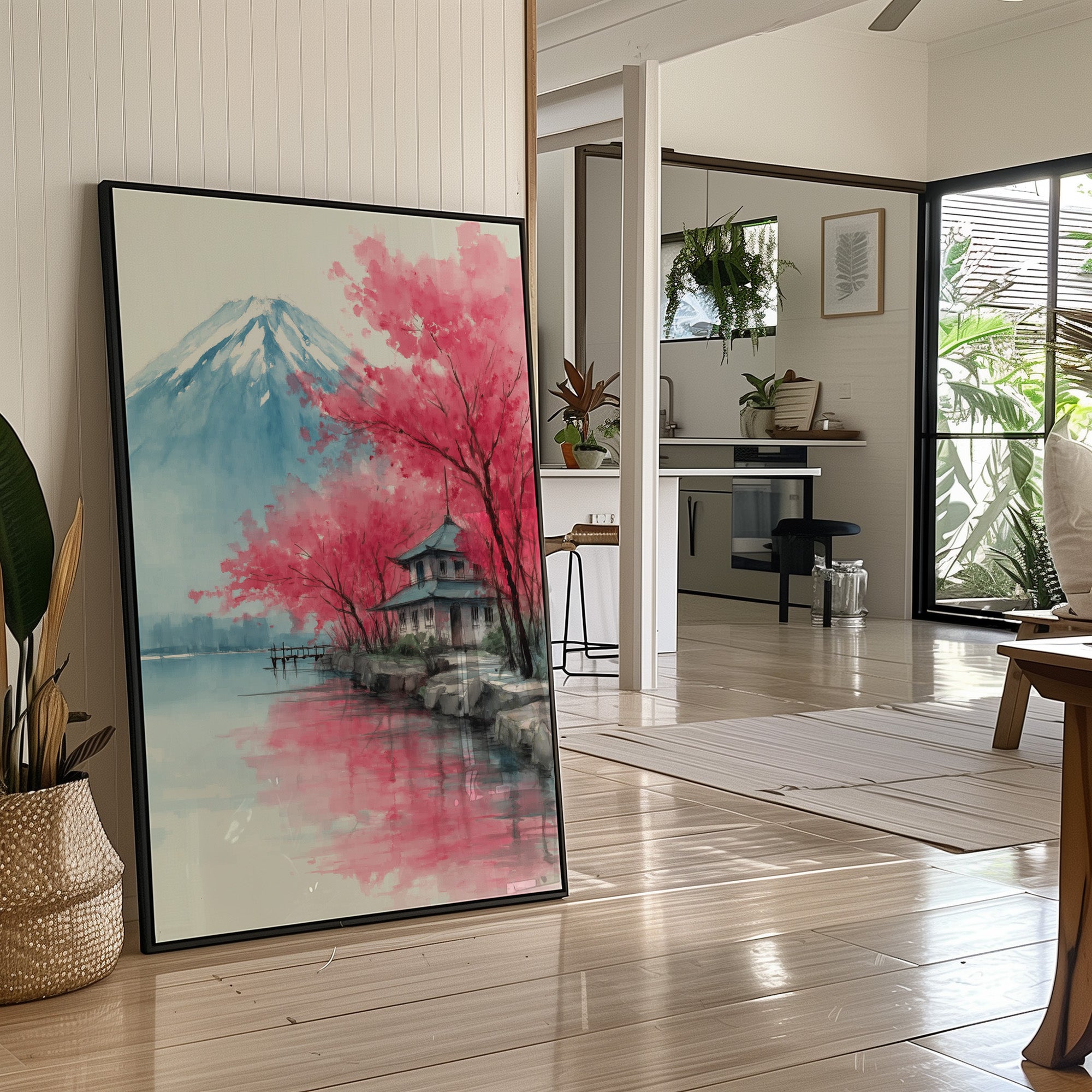 Pink Cherry Blossoms Dance Near Fuji