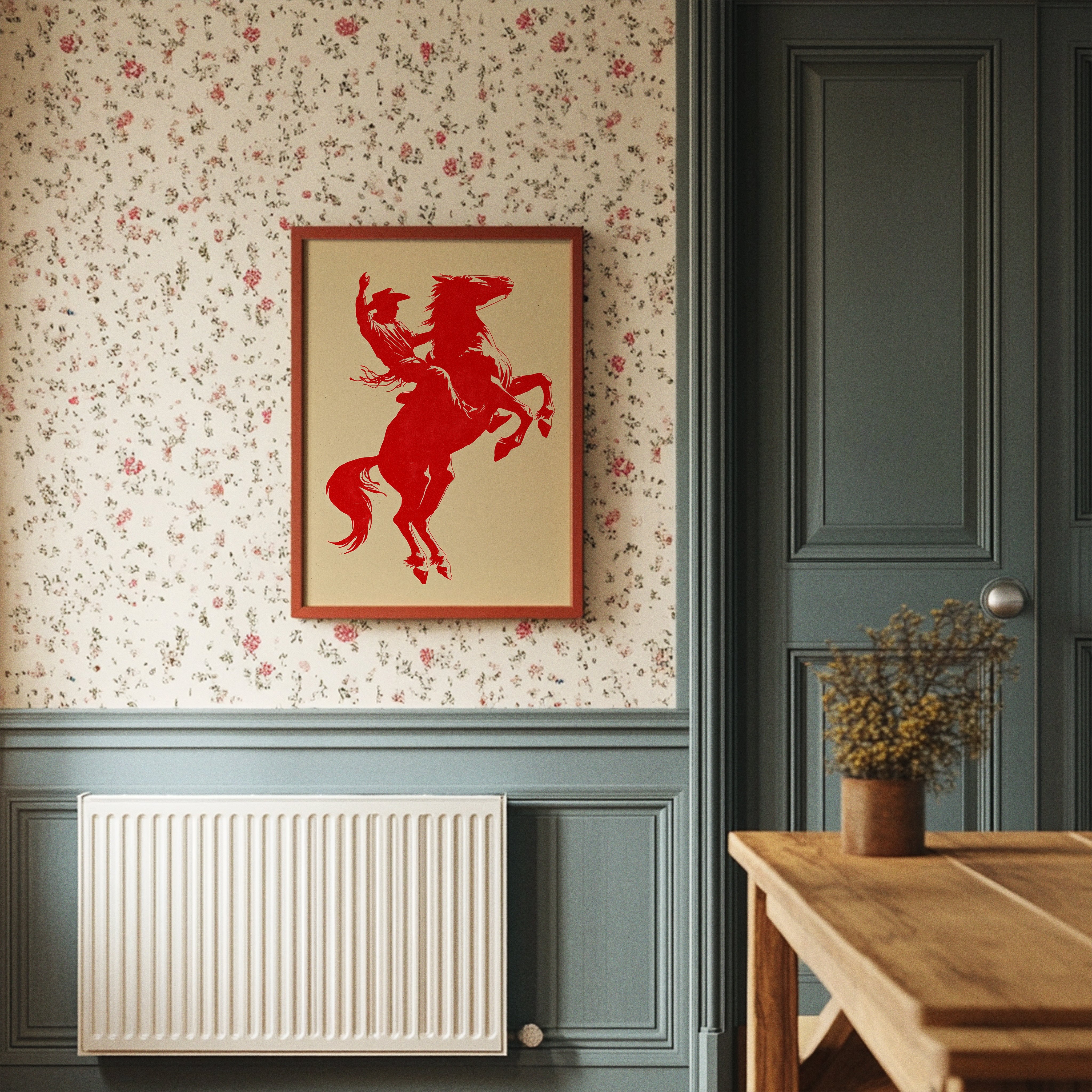 Wild Spirit In Crimson Silhouette