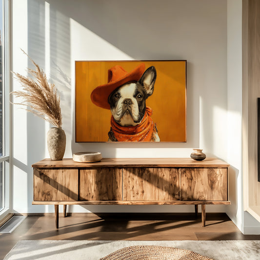 Sunset Pup Rides The Range