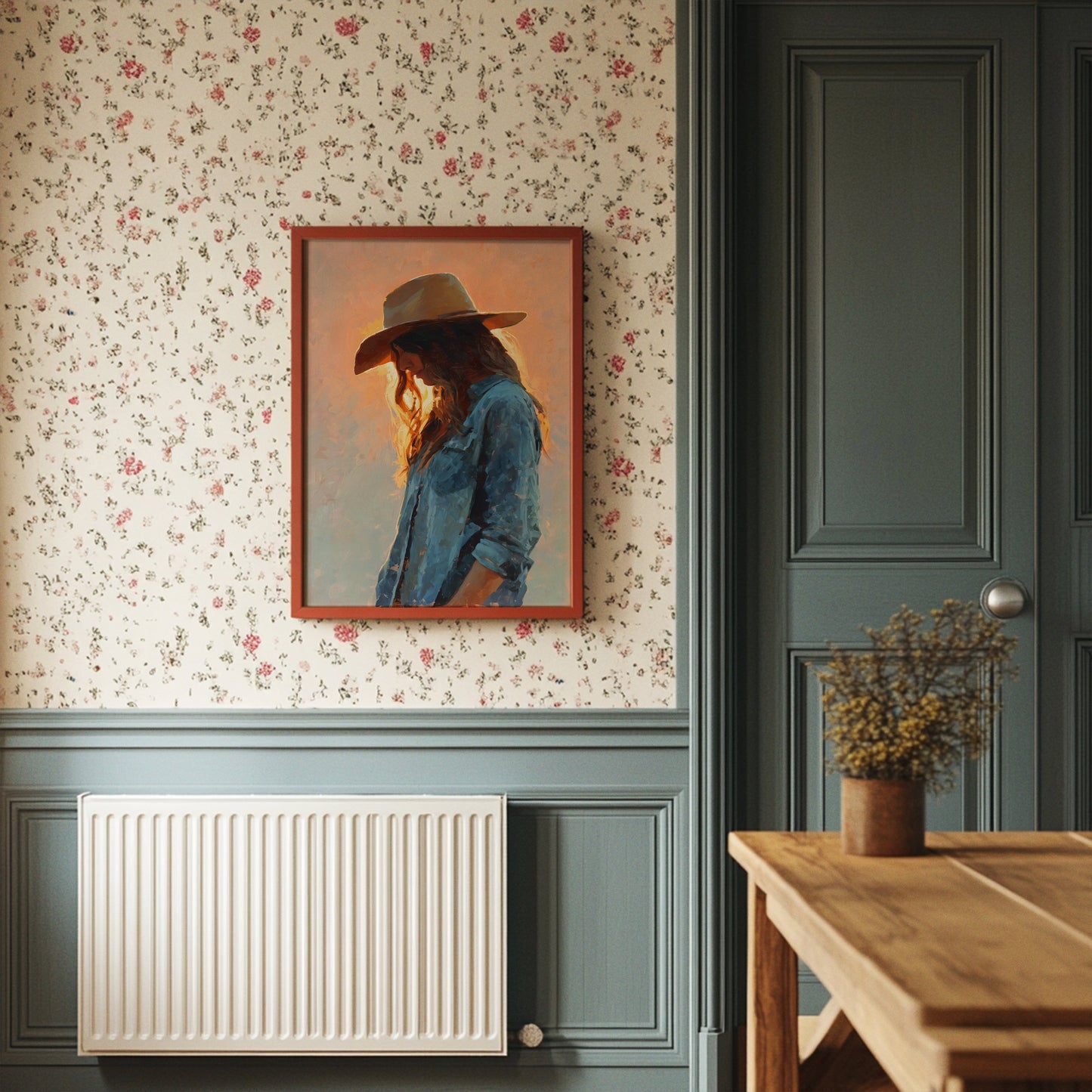 Sunset Glow On Denim Blue