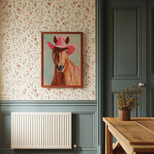 Pink Cowgirl Rides At Dawn
