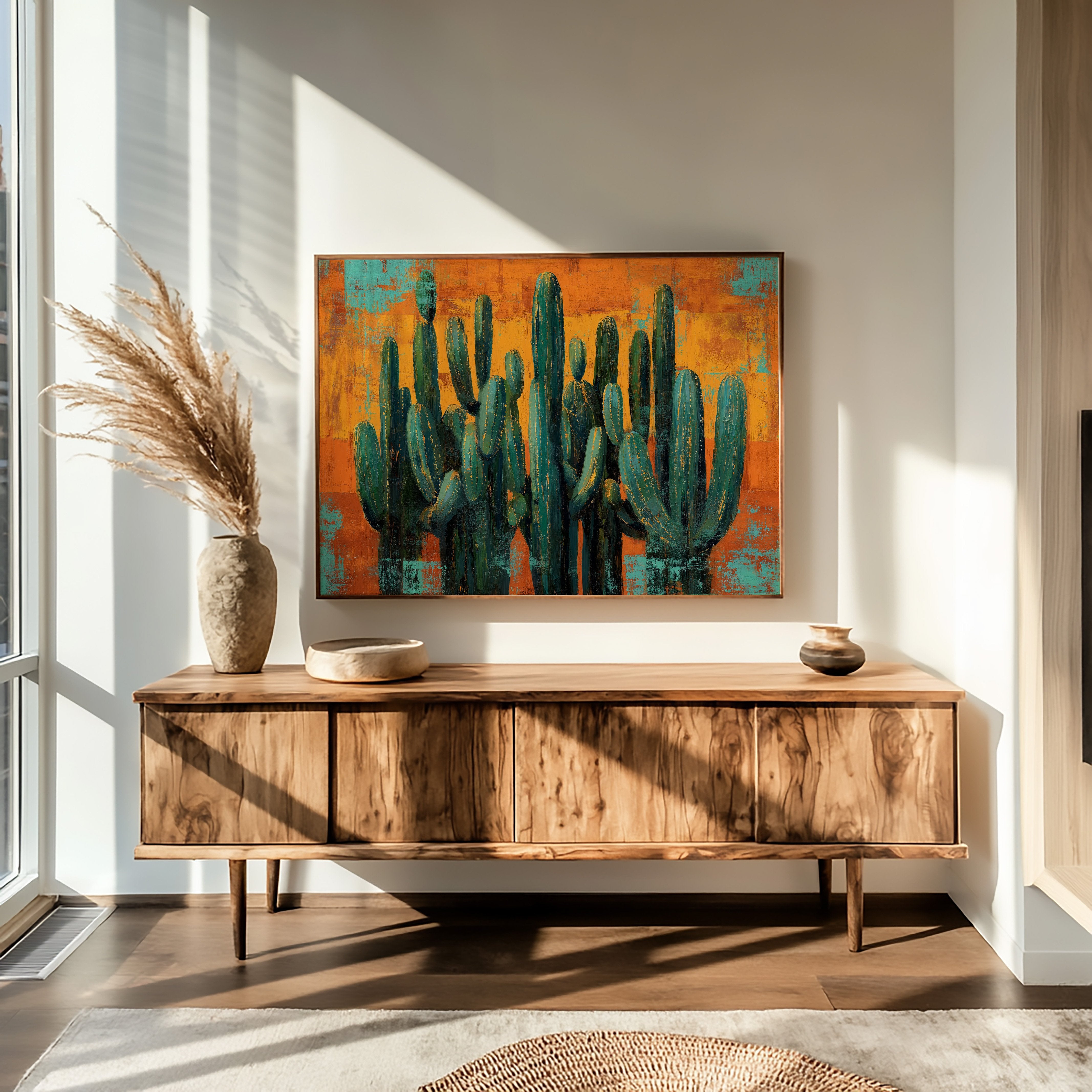 Saguaros Against Copper Sky