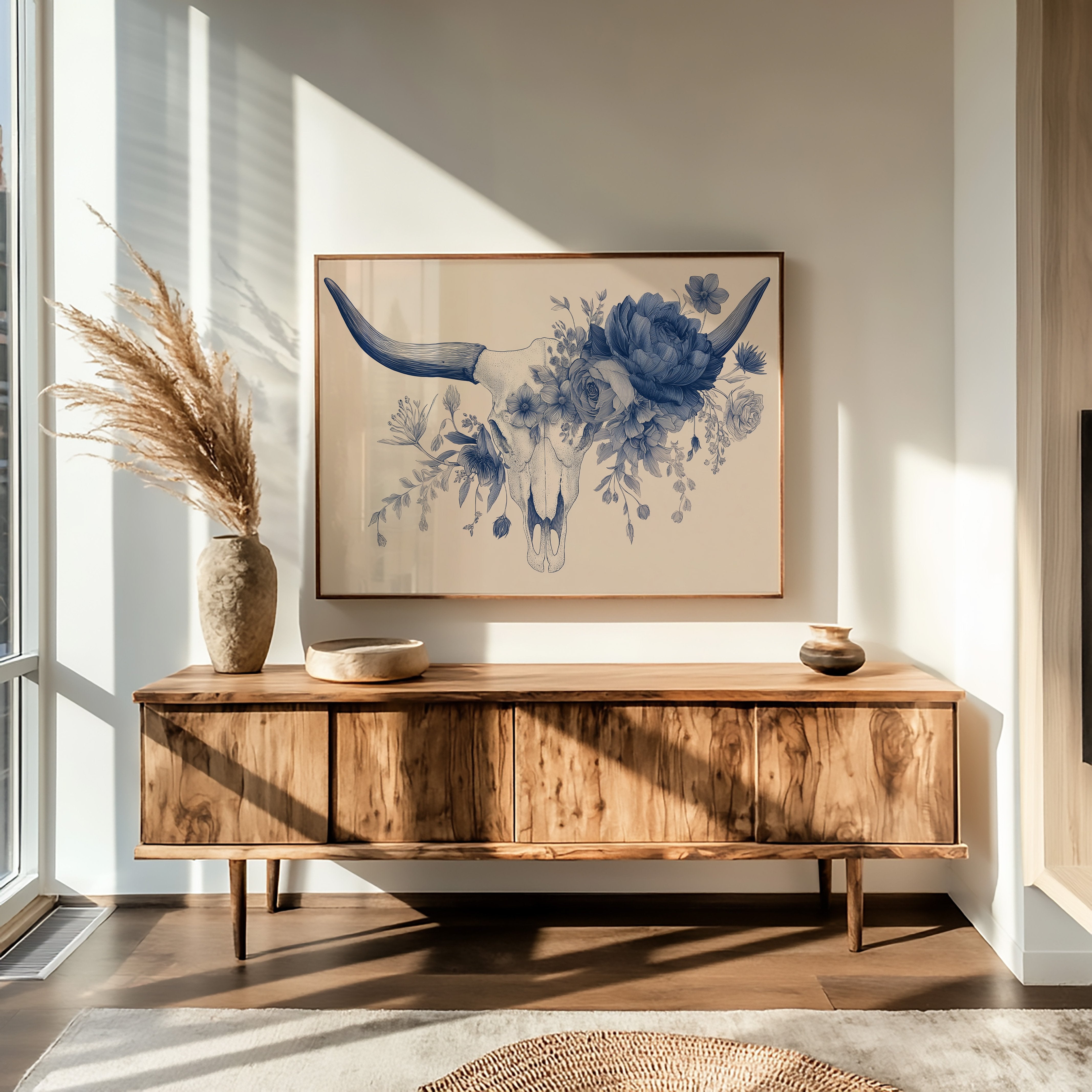 Indigo Blooms Crown Ancient Bones