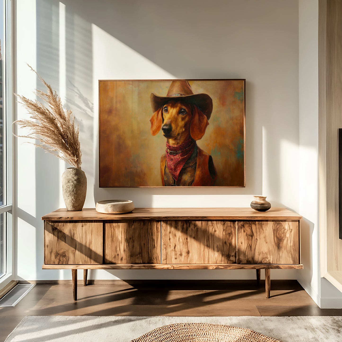 Dachshund Wears The Sunset Trail