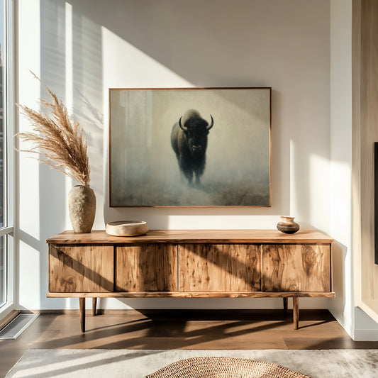 Ancient Power Through Morning Fog