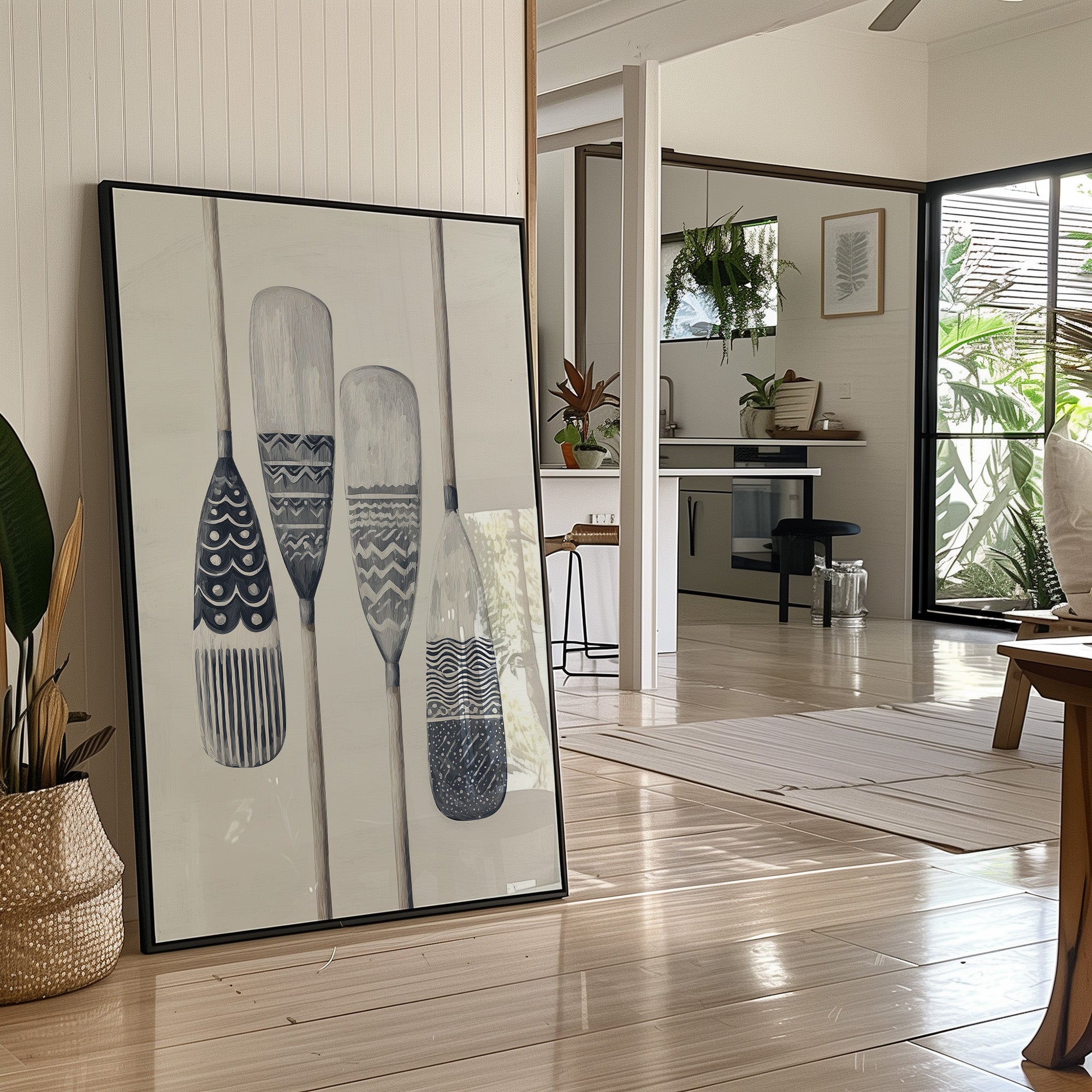 Carved Oars Tell Lakeside Tales