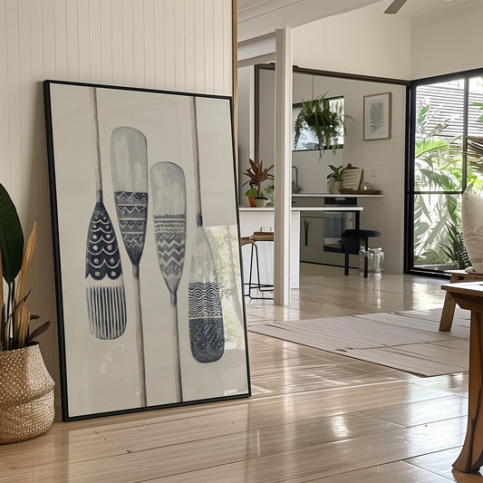 Carved Oars Tell Lakeside Tales