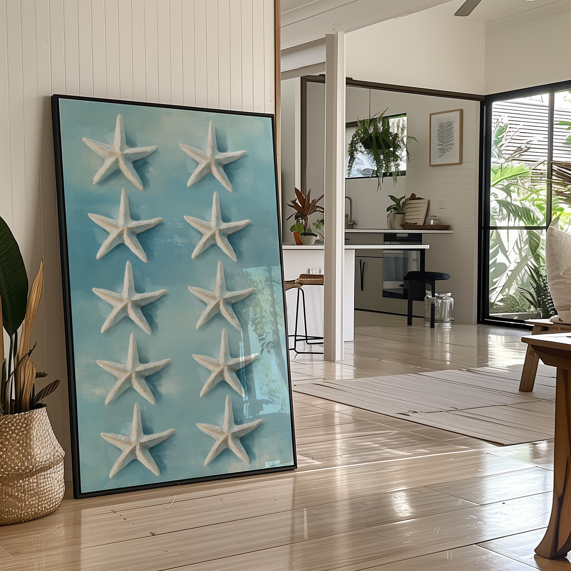 Sea Stars Float On Aqua Tide