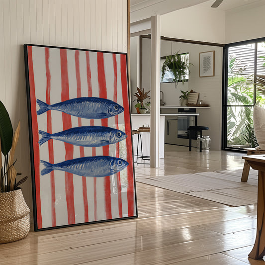 Coastal Blues Meet Striped Shores