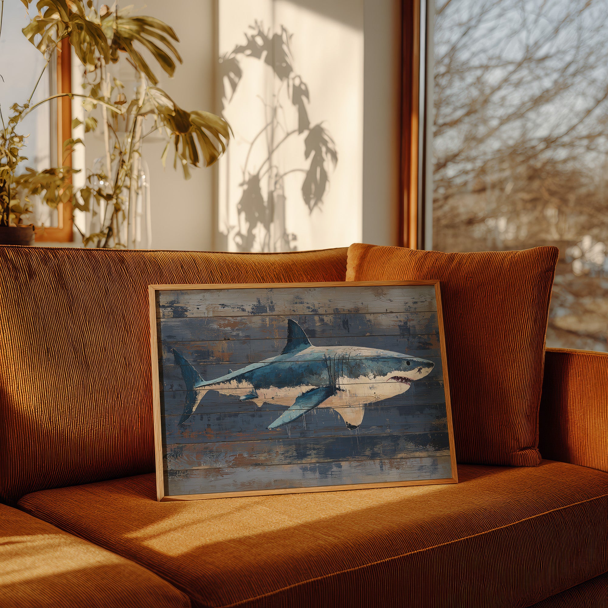 Shark Glides Through Weathered Seas