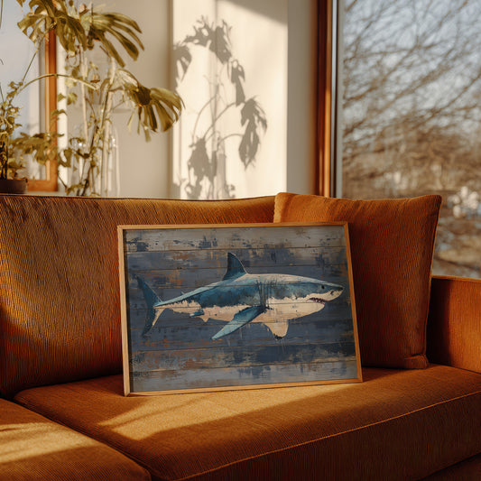 Shark Glides Through Weathered Seas