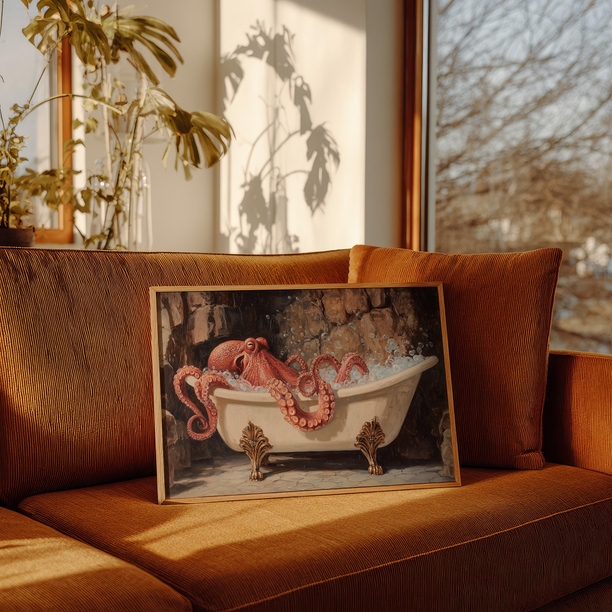 Crimson Tentacles In Vintage Bath