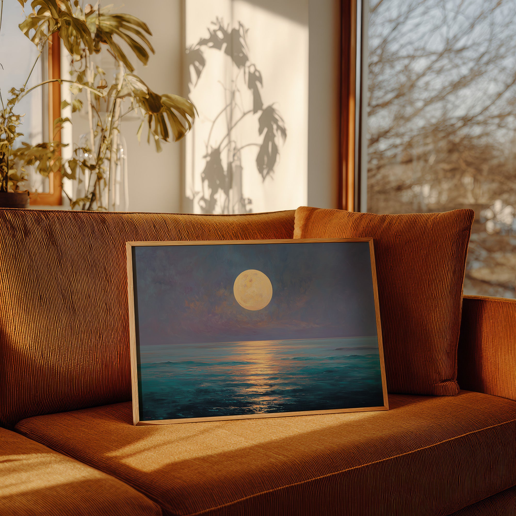 Full Moon Paints Ocean Gold