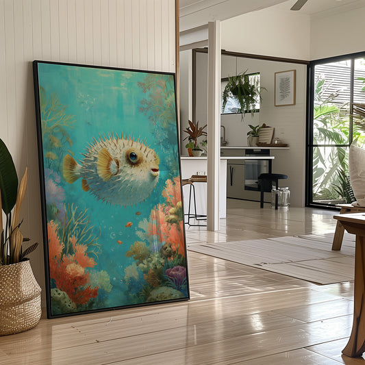 Pufferfish Dances Through Coral Symphony