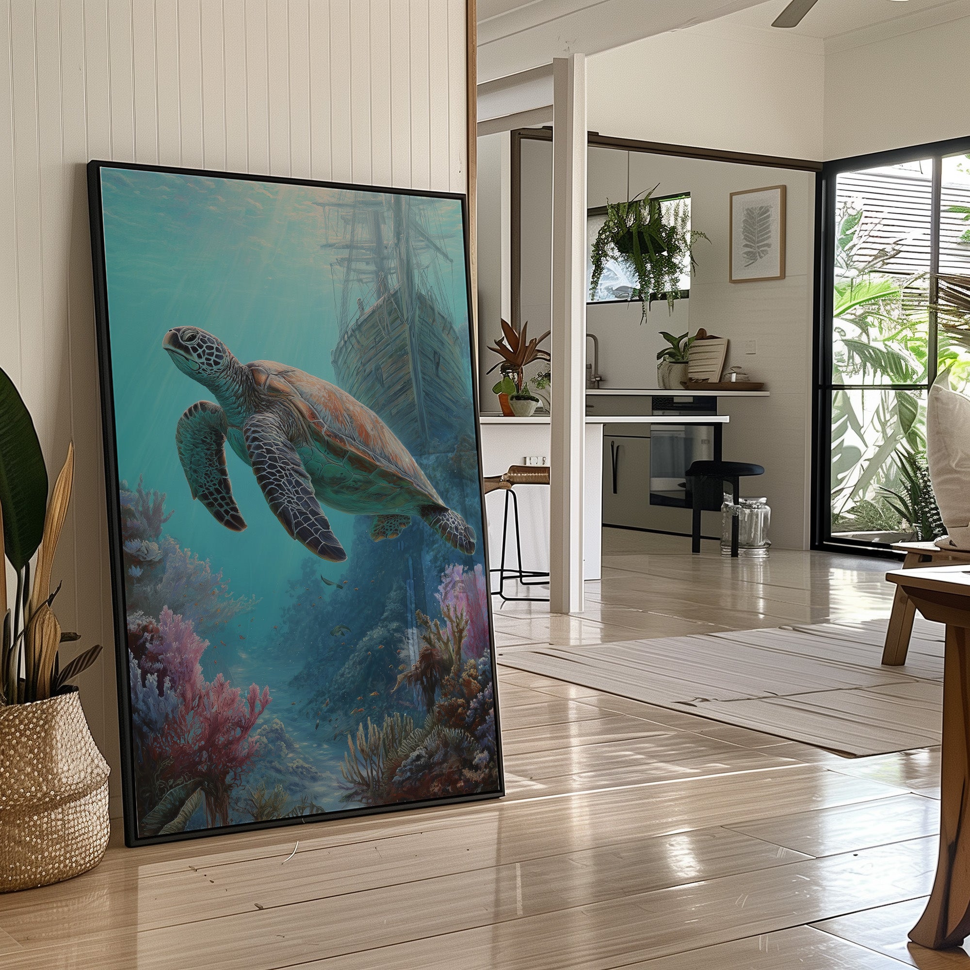 Ancient Voyager In Turquoise Depths